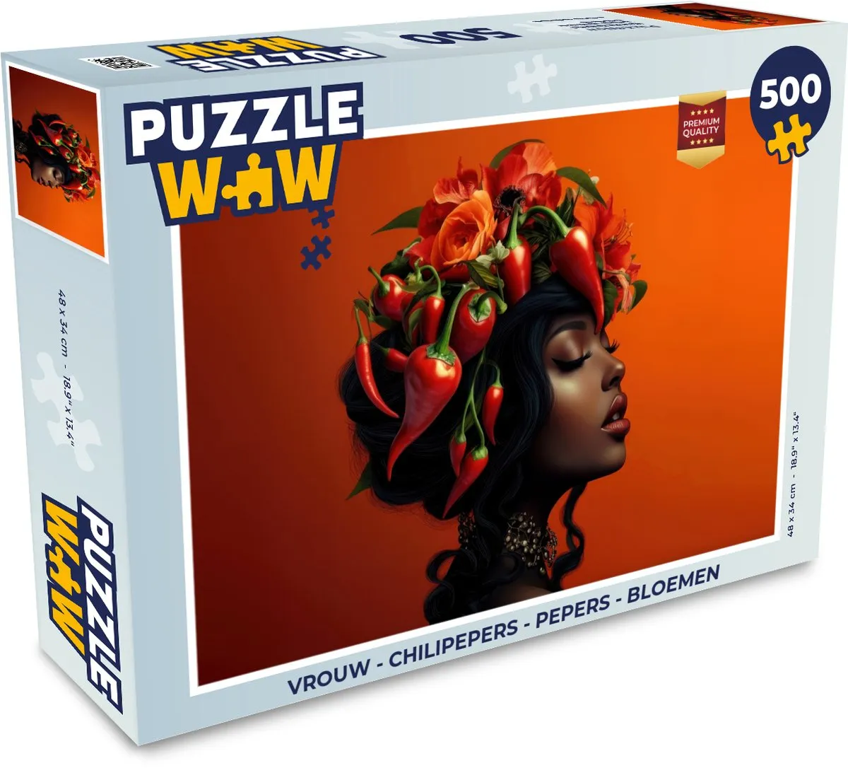 PuzzleWow Chilipepers Legpuzzel 500 Stuks - Vrouw