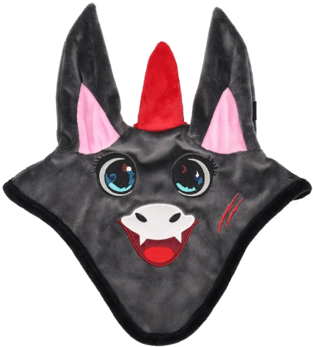QHP Halloween Vampicorn Oornetje Pony - Grijs-rood - afbeelding 5 van 6