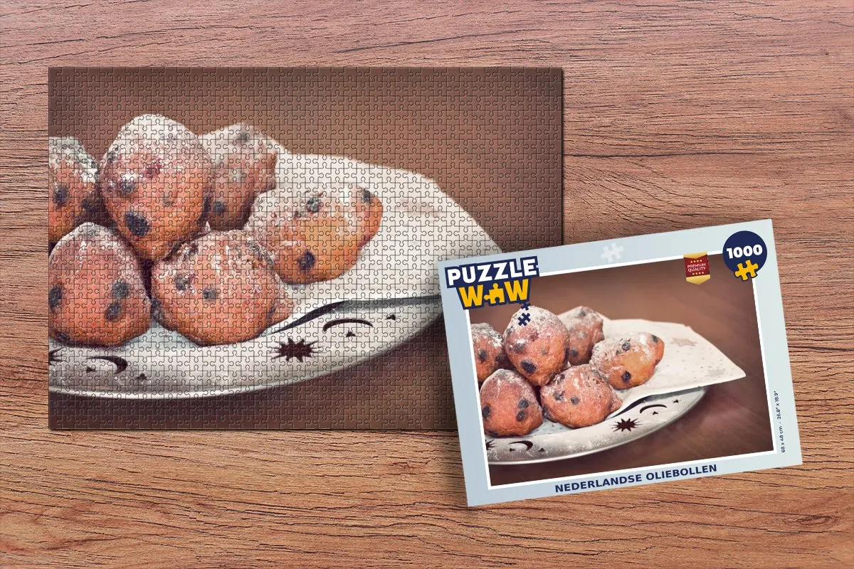 PuzzleWow Nederlandse Oliebollen Legpuzzel 1000 Stuks - Multicolor