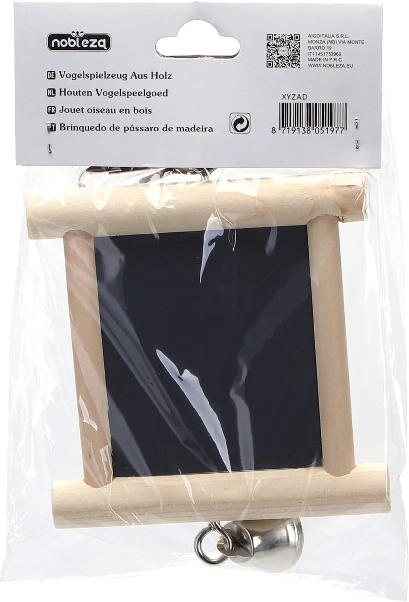 Nobleza Vogel Spiegel met Bel - Parkieten Speelgoed - Blank/Beige - afbeelding 5 van 5