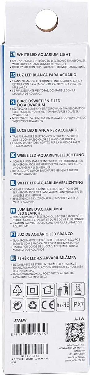 Nobleza LED Aquariumverlichting 20cm - 1W Wit - afbeelding 3 van 6