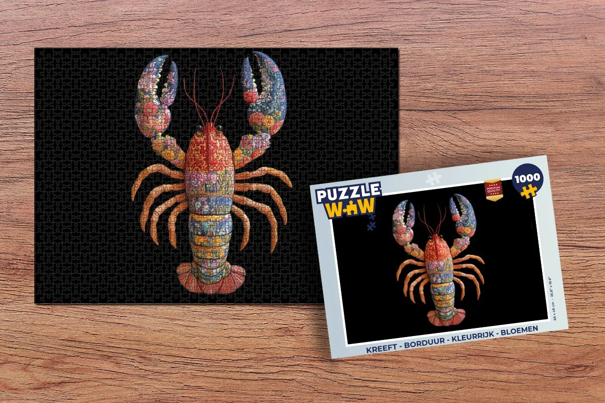 PuzzleWow Kreeft Borduur Legpuzzel 1000 Stuks - Kleurrijk
