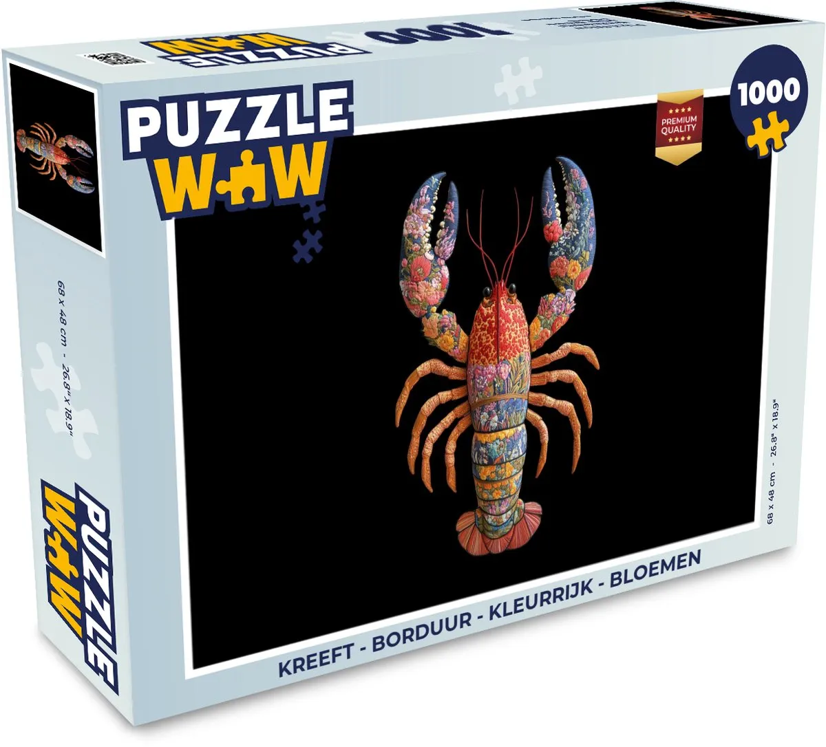 PuzzleWow Kreeft Borduur Legpuzzel 1000 Stuks - Kleurrijk