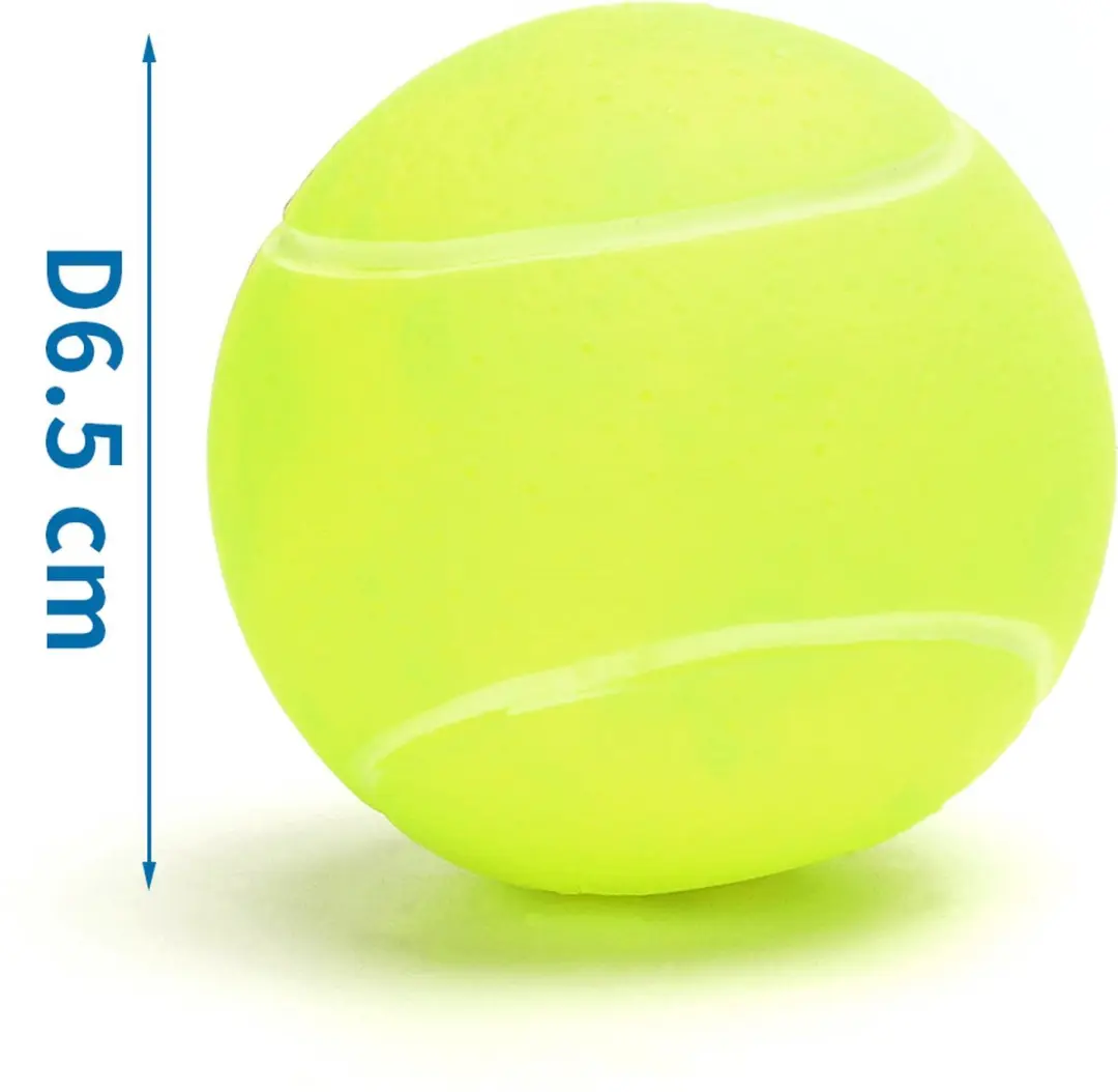 Nobleza Honden Speelbal met Piep - Tennisbal Vinyl 6,5cm - Geel - afbeelding 4 van 6