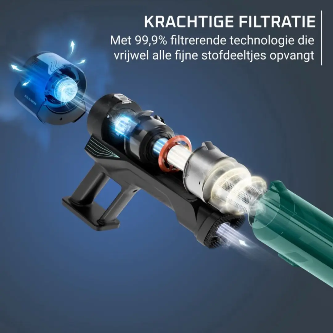 Rowenta X-Force 8.80 Allergy RH1833 Draadloze Stofzuiger - 100 Airwatt - 45 min - Groen - afbeelding 4 van 6