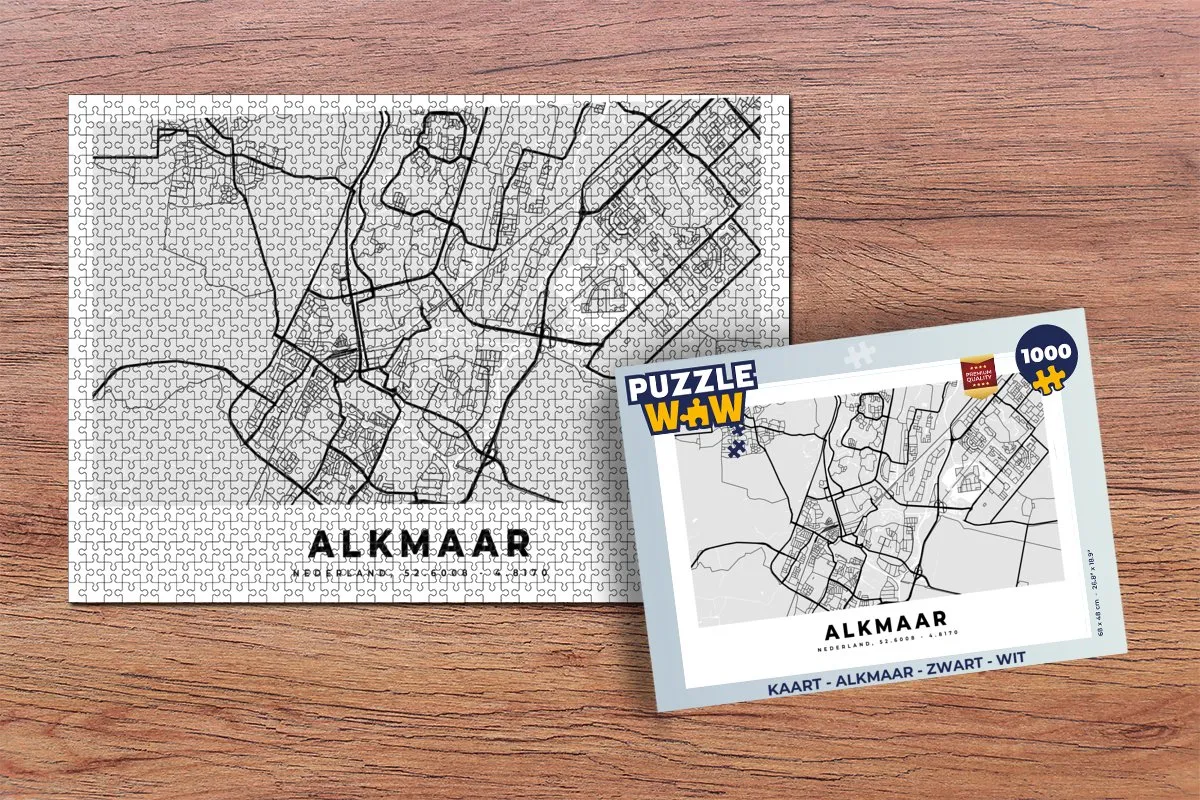 PuzzleWow Alkmaar Legpuzzel 1000 Stuks - Multicolor