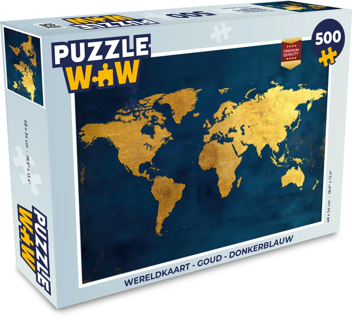 PuzzleWow Wereldkaart Legpuzzel 500 Stuks