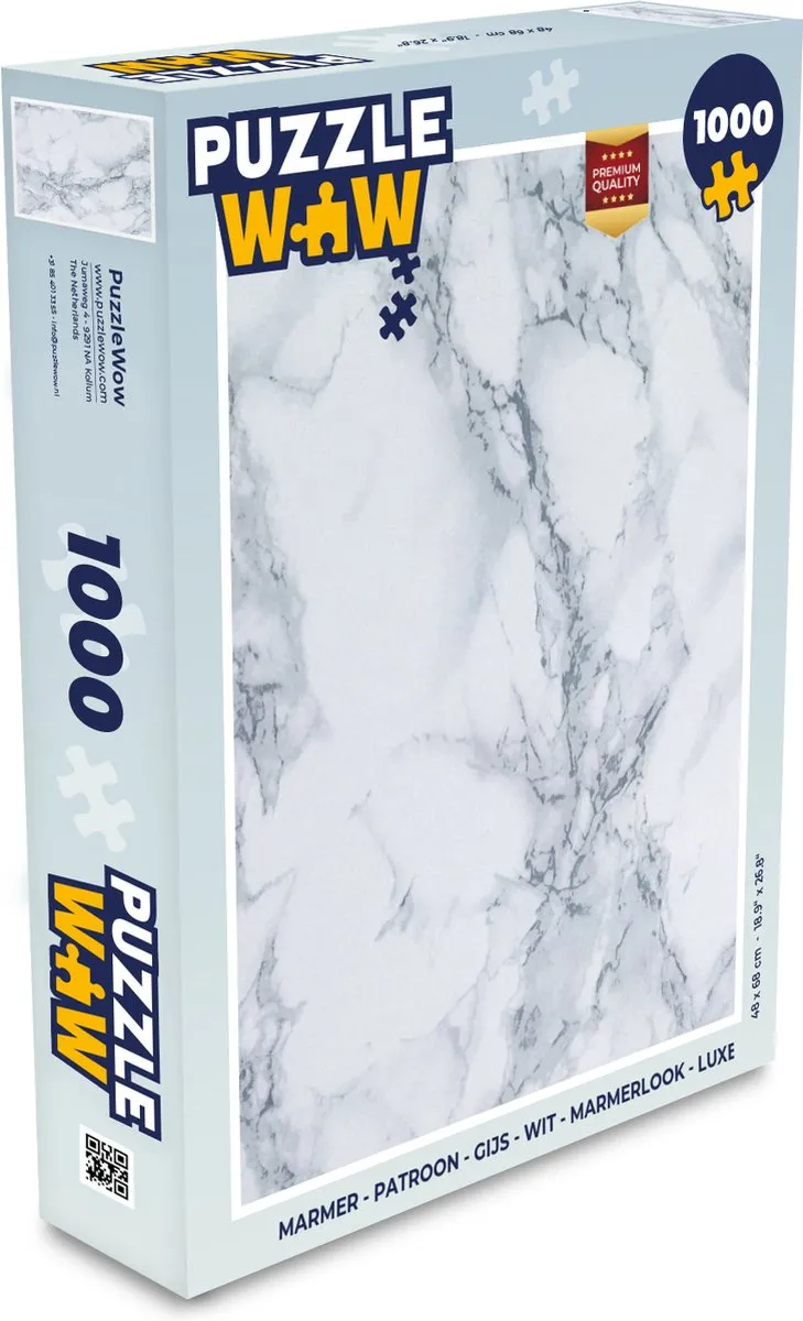 PuzzleWow Marmerlook Legpuzzel 1000 Stuks - Multicolor