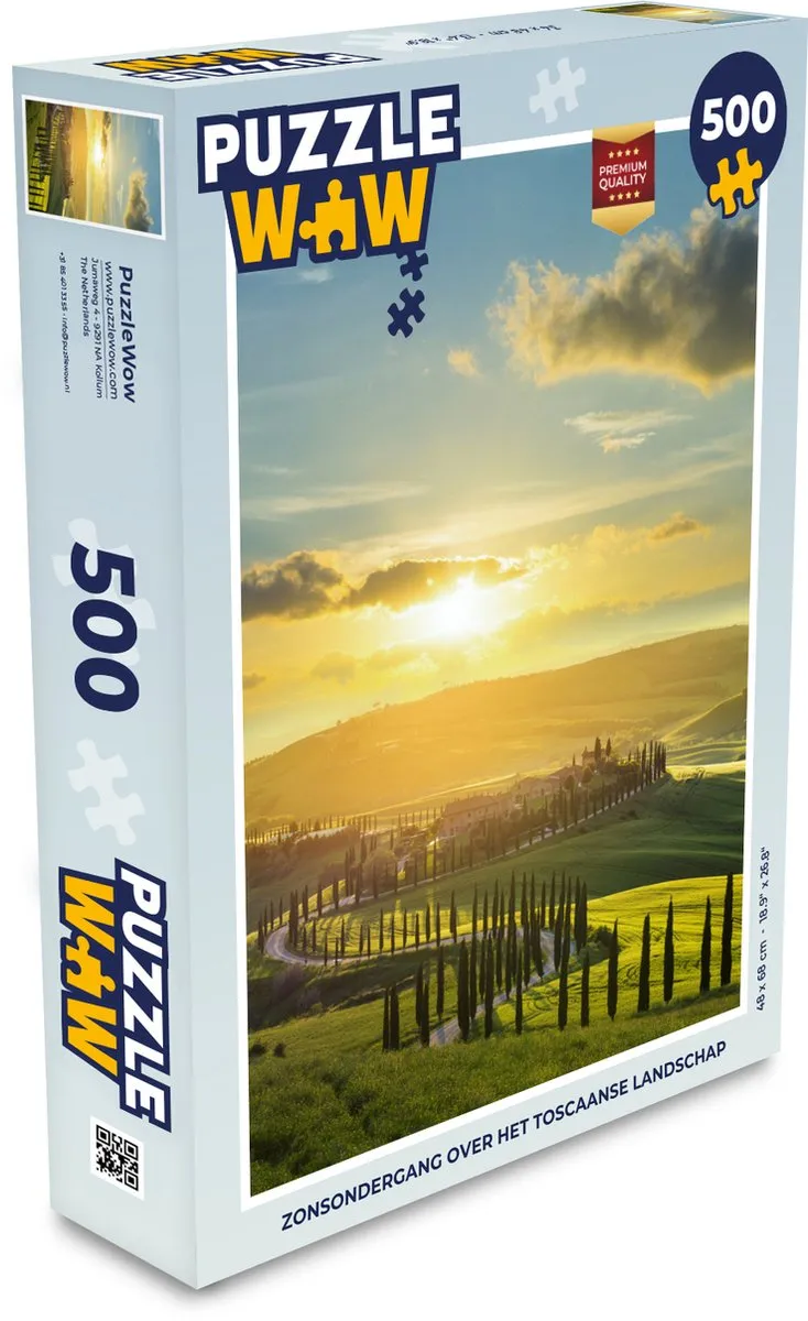 PuzzleWow Toscane Legpuzzel 500 Stuks - Multicolor
