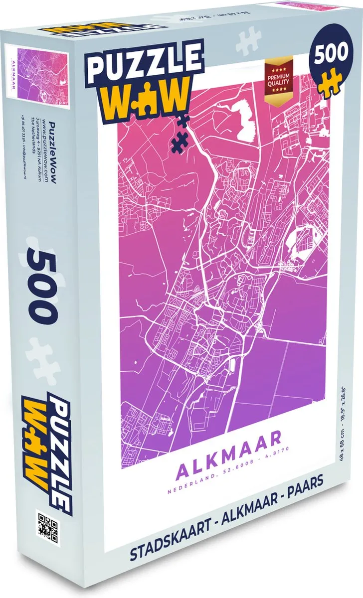 PuzzleWow Alkmaar Legpuzzel 500 Stuks - Paars