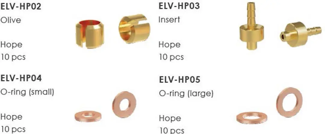 Elvedes Aansluitset Hope Slang CP2021069 - Goud - afbeelding 2 van 4