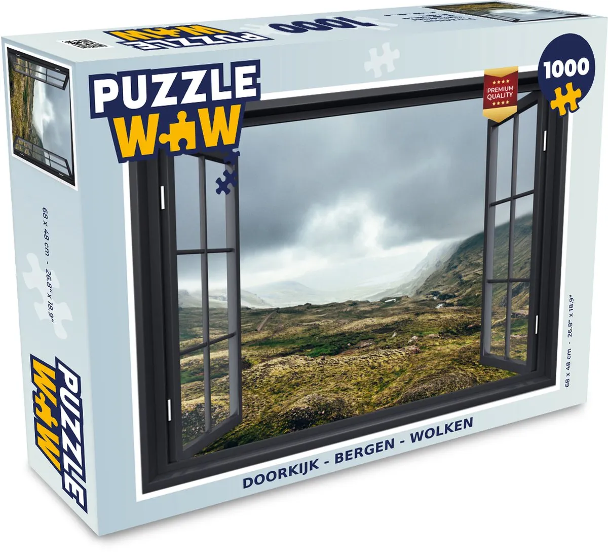 PuzzleWow Doorkijk Berg Wolken Legpuzzel 1000 Stuks