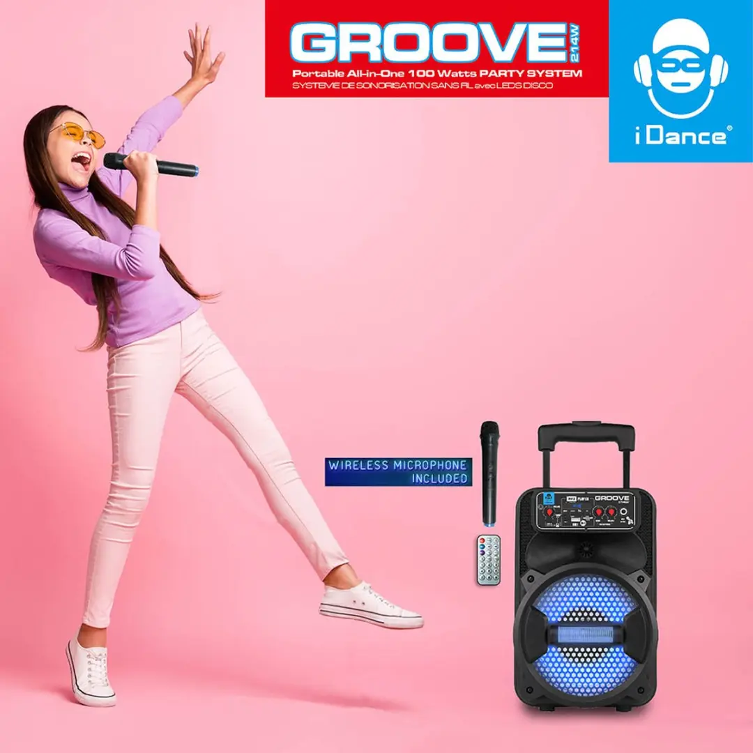 iDance GROOVE214W Bluetooth Party Speaker - 100W - Zwart - afbeelding 2 van 4