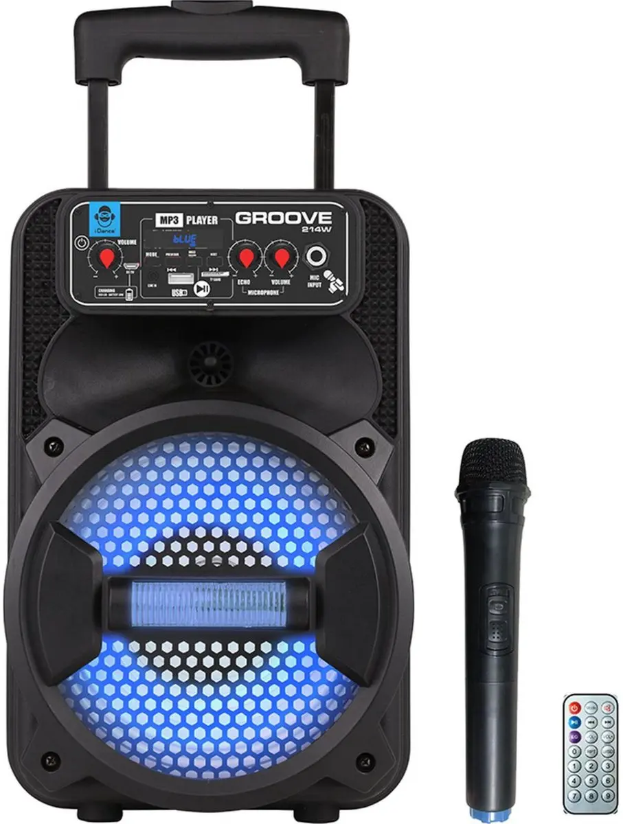 iDance GROOVE214W Bluetooth Party Speaker - 100W - Zwart - afbeelding 4 van 4