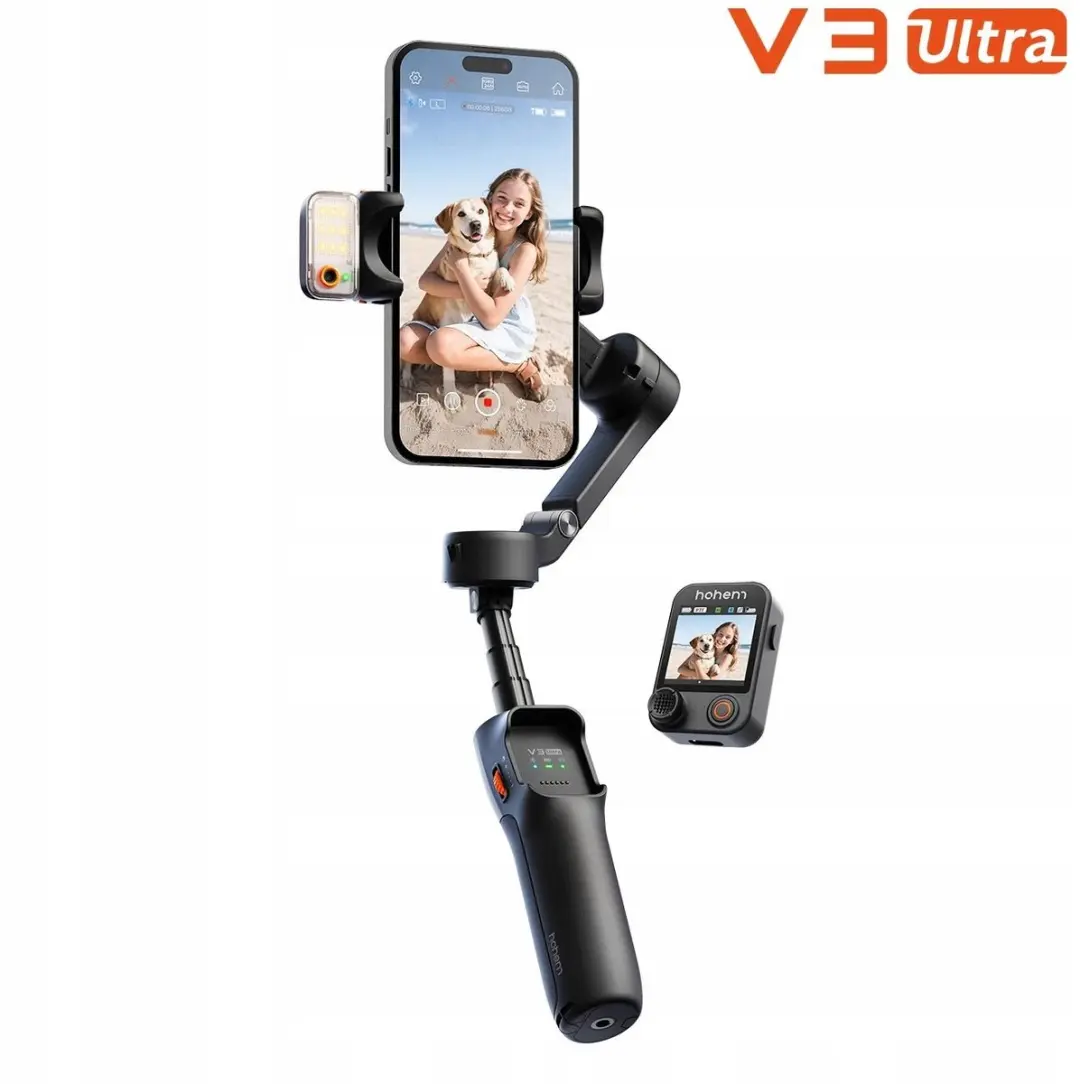 Hohem iSteady V3 ULTRA Gimbal - AI LED Lamp & Afstandsbediening - Zwart