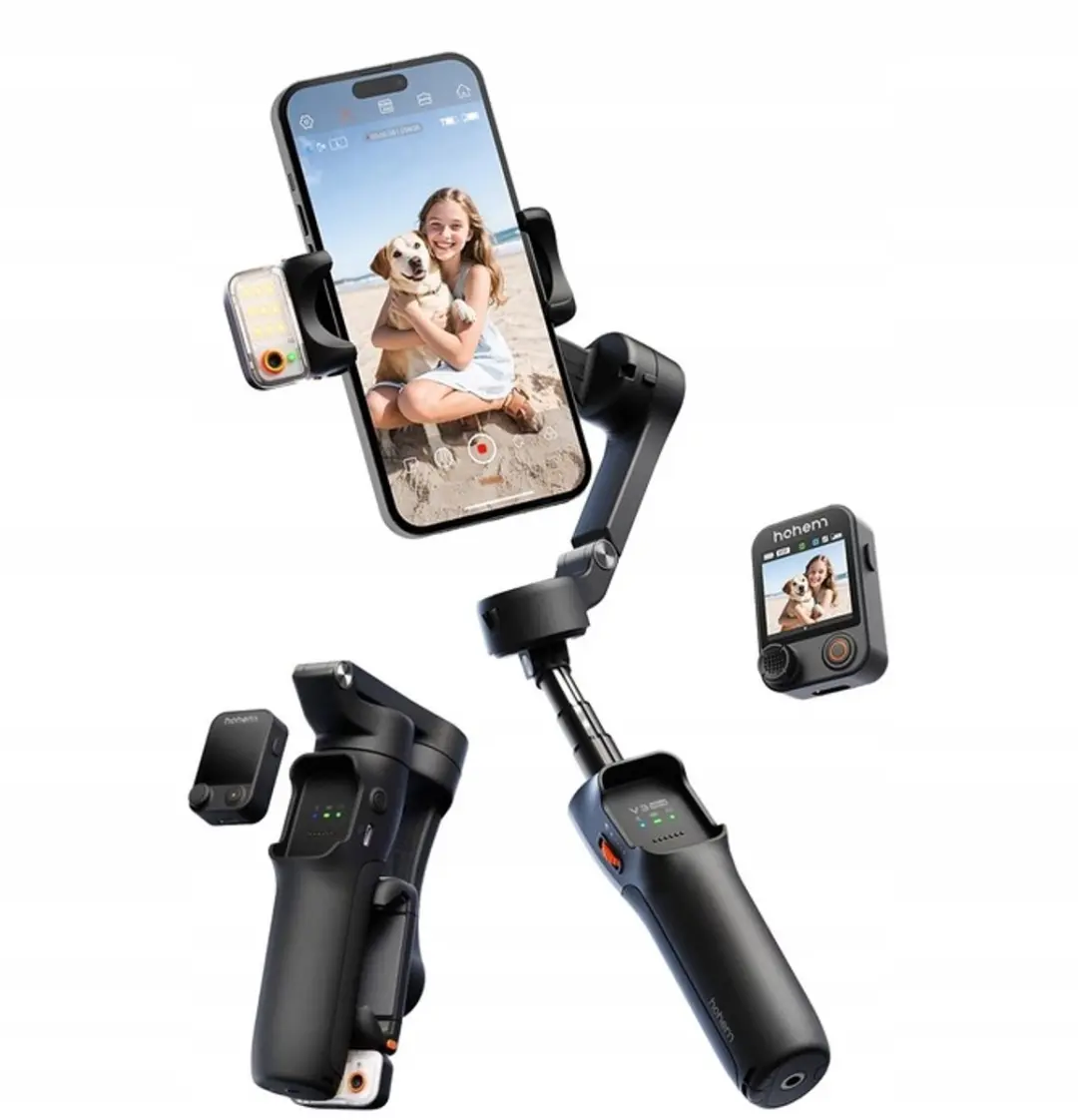 Hohem iSteady V3 ULTRA Gimbal - AI LED Lamp & Afstandsbediening - Zwart - afbeelding 6 van 6