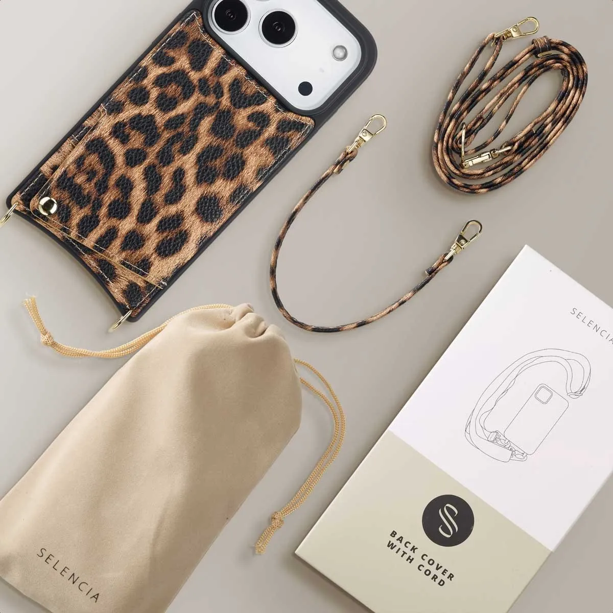 Selencia Hoesje iPhone 17 Pro Leopard - 2 Pasjes - afbeelding 6 van 6