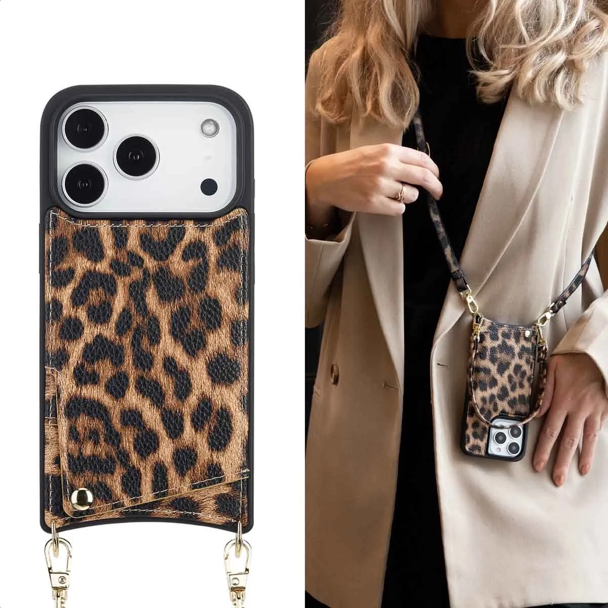 Selencia Hoesje iPhone 17 Pro Leopard - 2 Pasjes