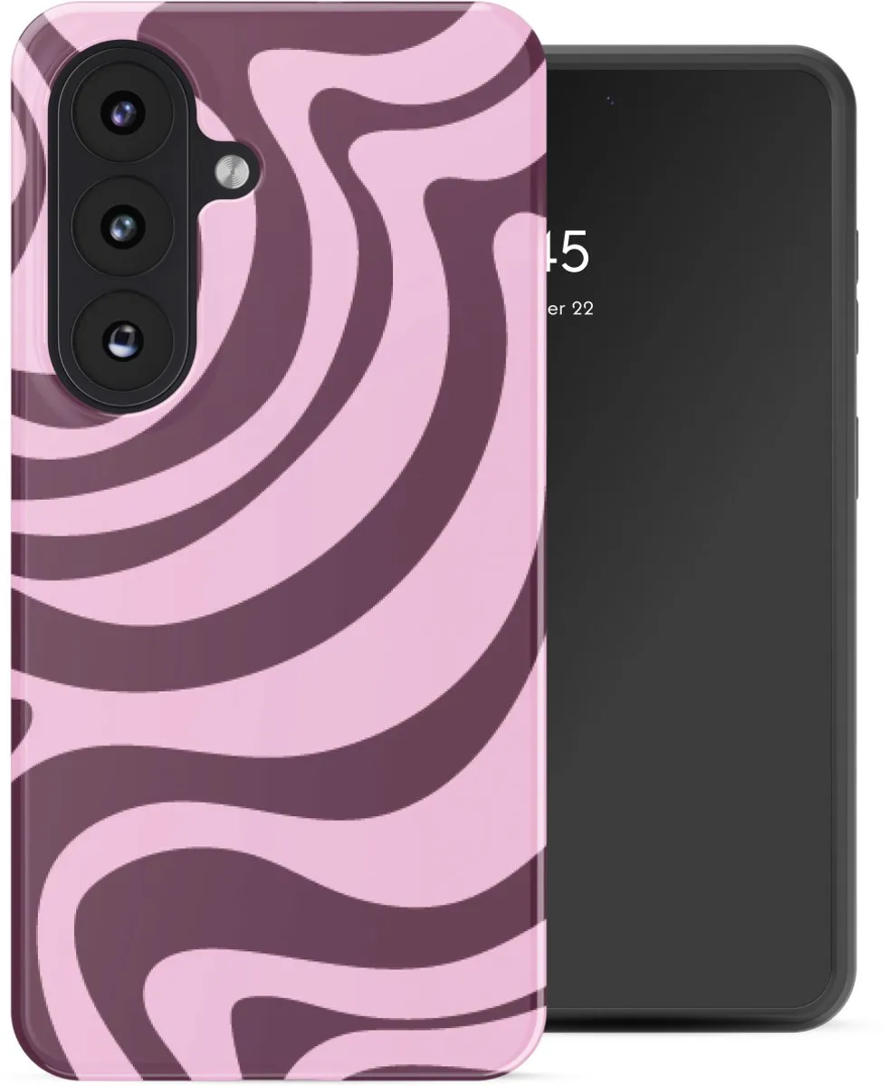 Selencia Hoesje Samsung Galaxy S26 Wavy Swirl Pink Plum