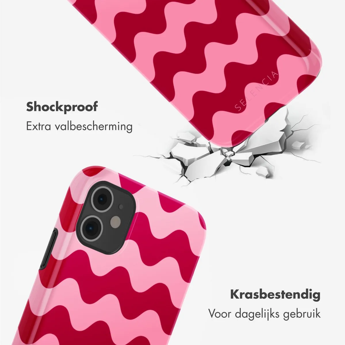 Selencia Hoesje iPhone 11 Wave Vibes Lipstick