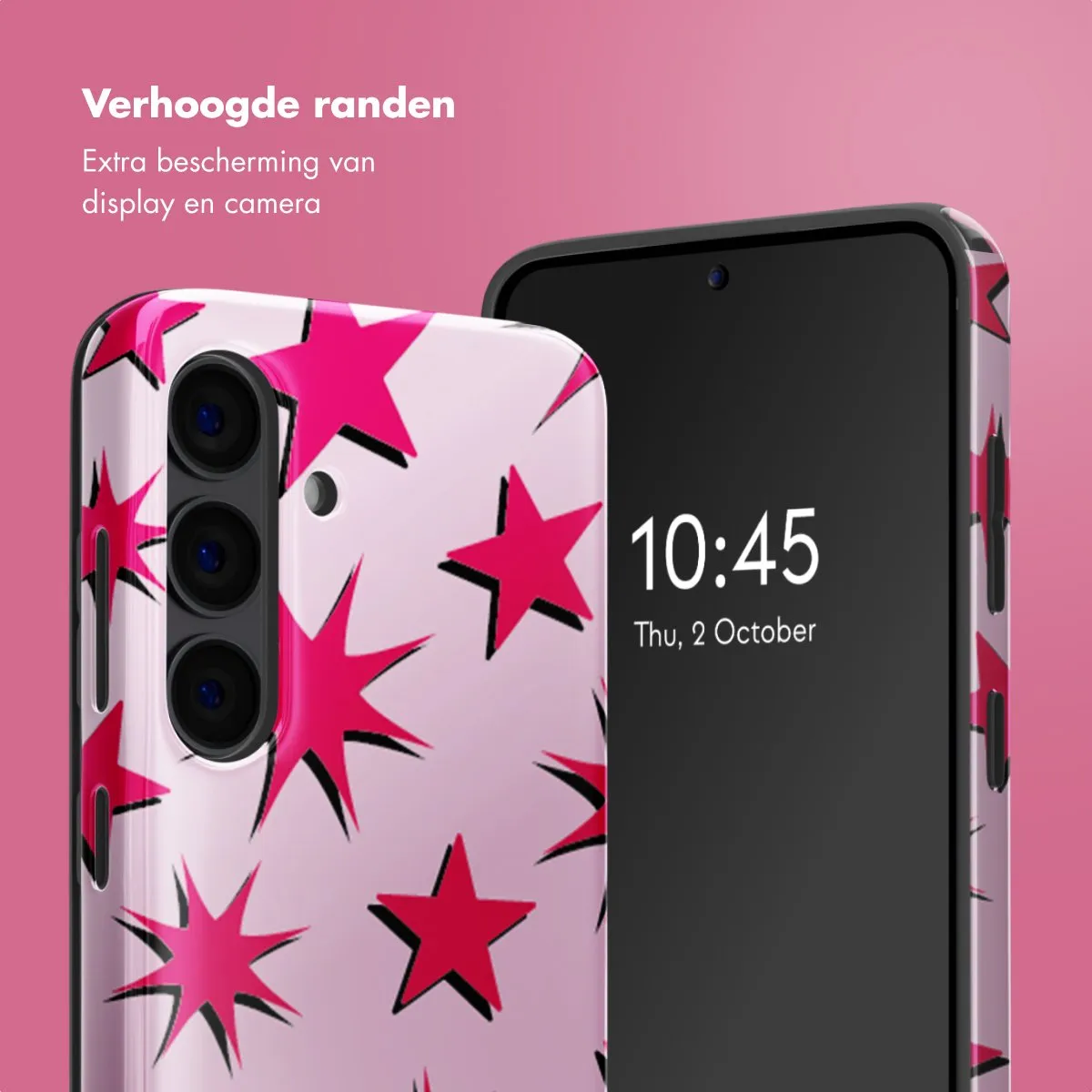 Selencia Hoesje Samsung Galaxy S24 Stars Rubine Red Light Pink