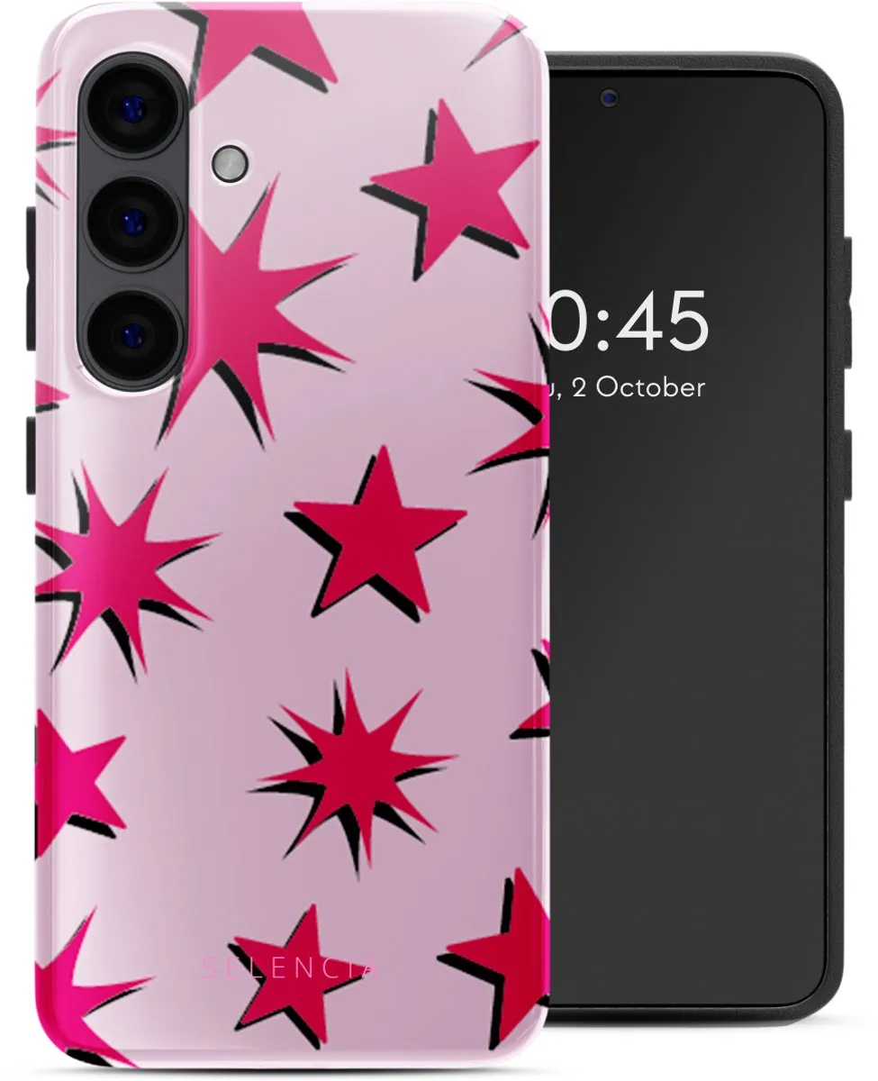 Selencia Hoesje Samsung Galaxy S24 Stars Rubine Red Light Pink
