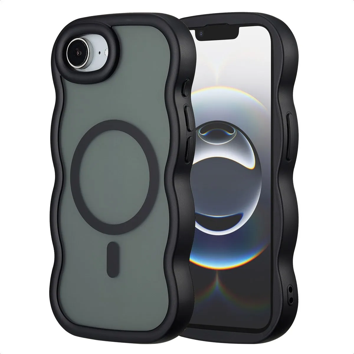 Selencia Wavy Case iPhone 16e - Zwart
