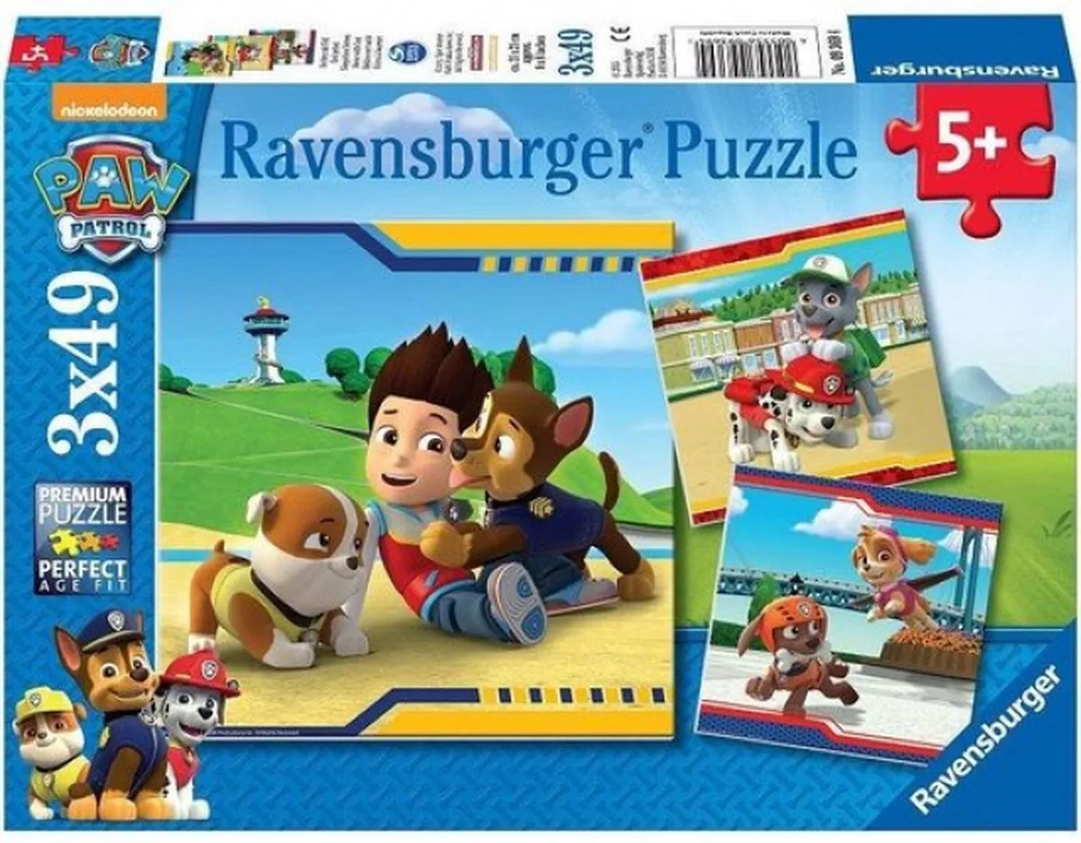 Ravensburger PAW Patrol Puzzel 3x49 Stuks - Multicolor