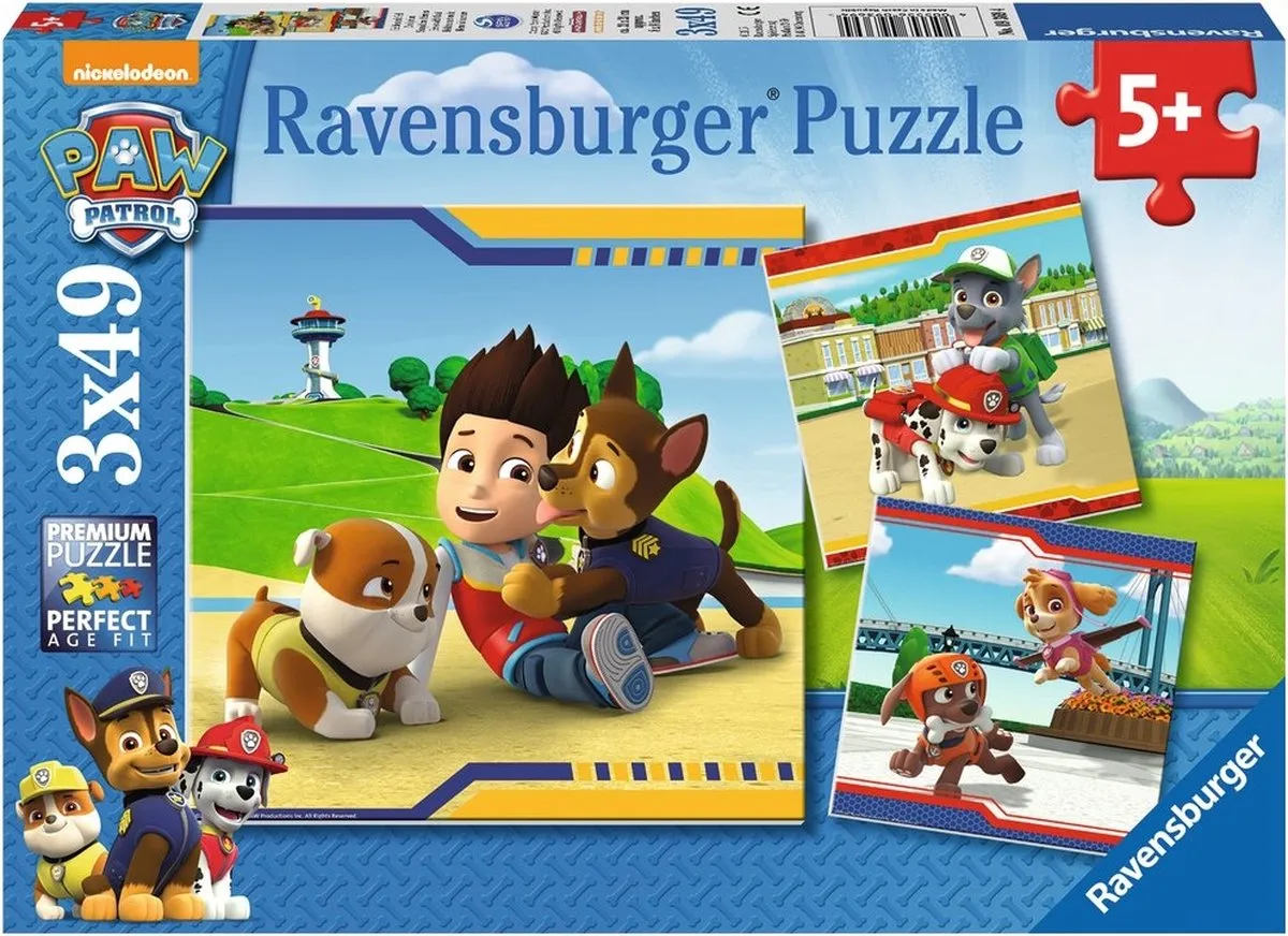 Ravensburger PAW Patrol Puzzel 3x49 Stuks - Multicolor