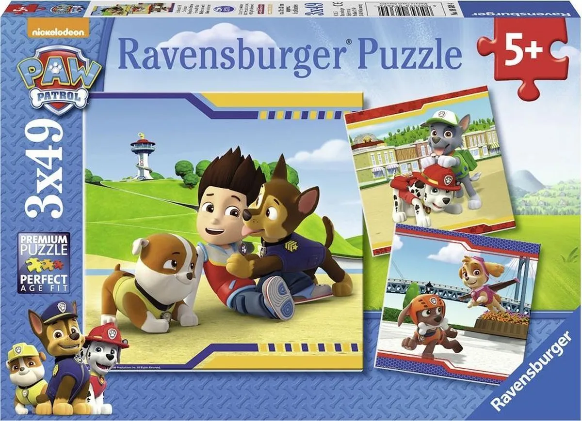 Ravensburger PAW Patrol Puzzel 3x49 Stuks - Multicolor