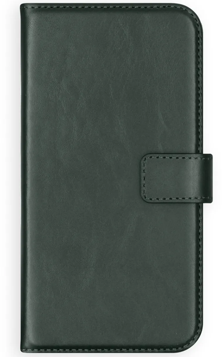 Selencia Hoesje iPhone 12 Pro Groen - Echt Lederen Bookcase - 3 Pasjes