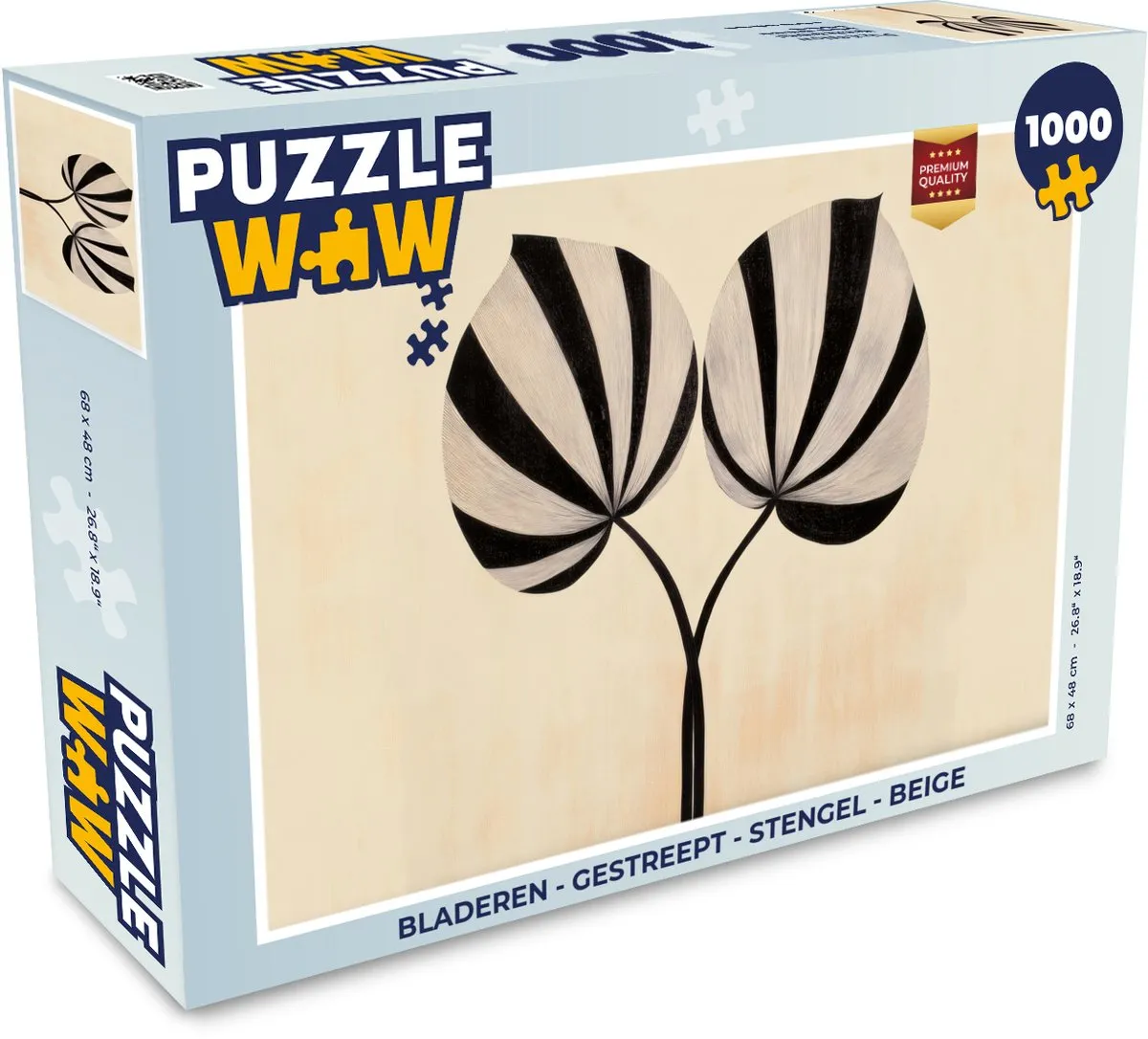 PuzzleWow Legpuzzel 1000 Stukken - Bladeren Gestreept