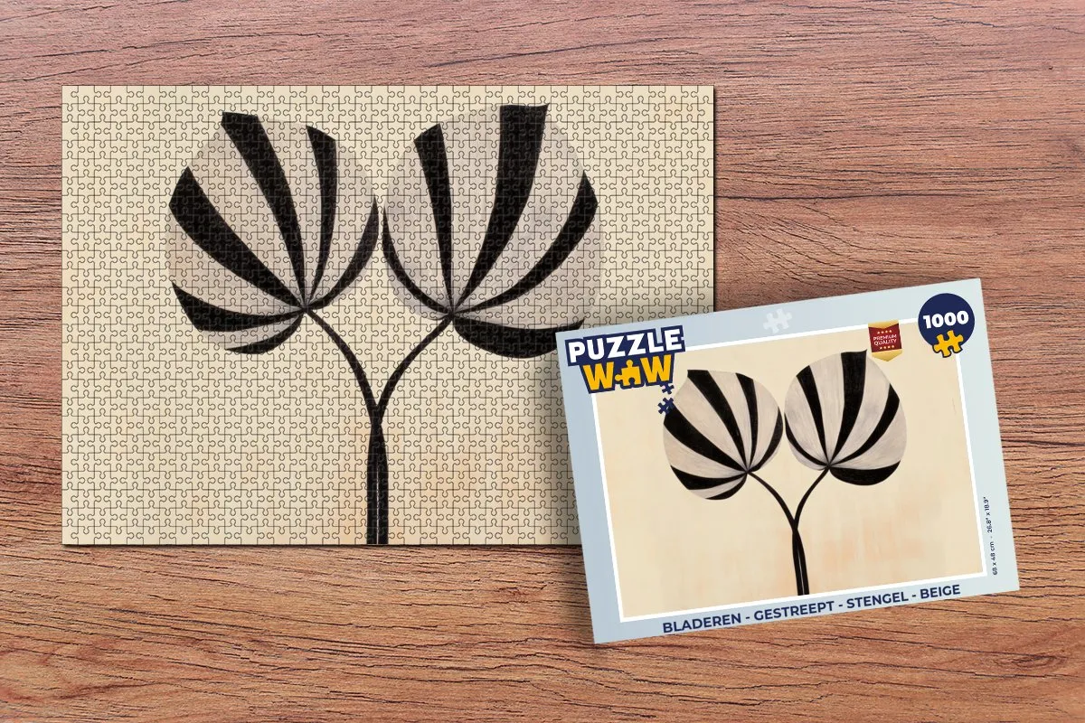 PuzzleWow Legpuzzel 1000 Stukken - Bladeren Gestreept