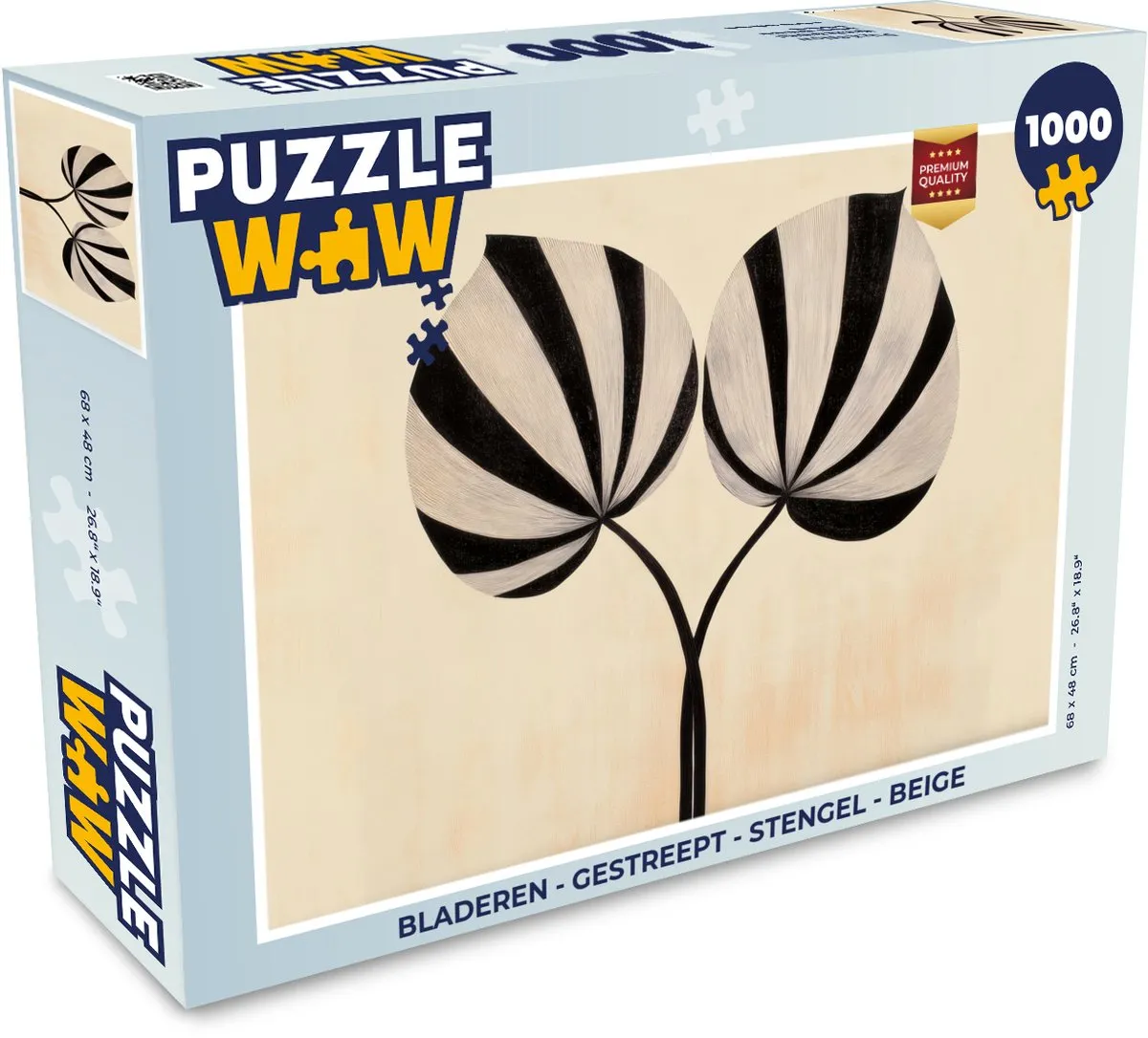 PuzzleWow Legpuzzel 1000 Stukken - Bladeren Gestreept