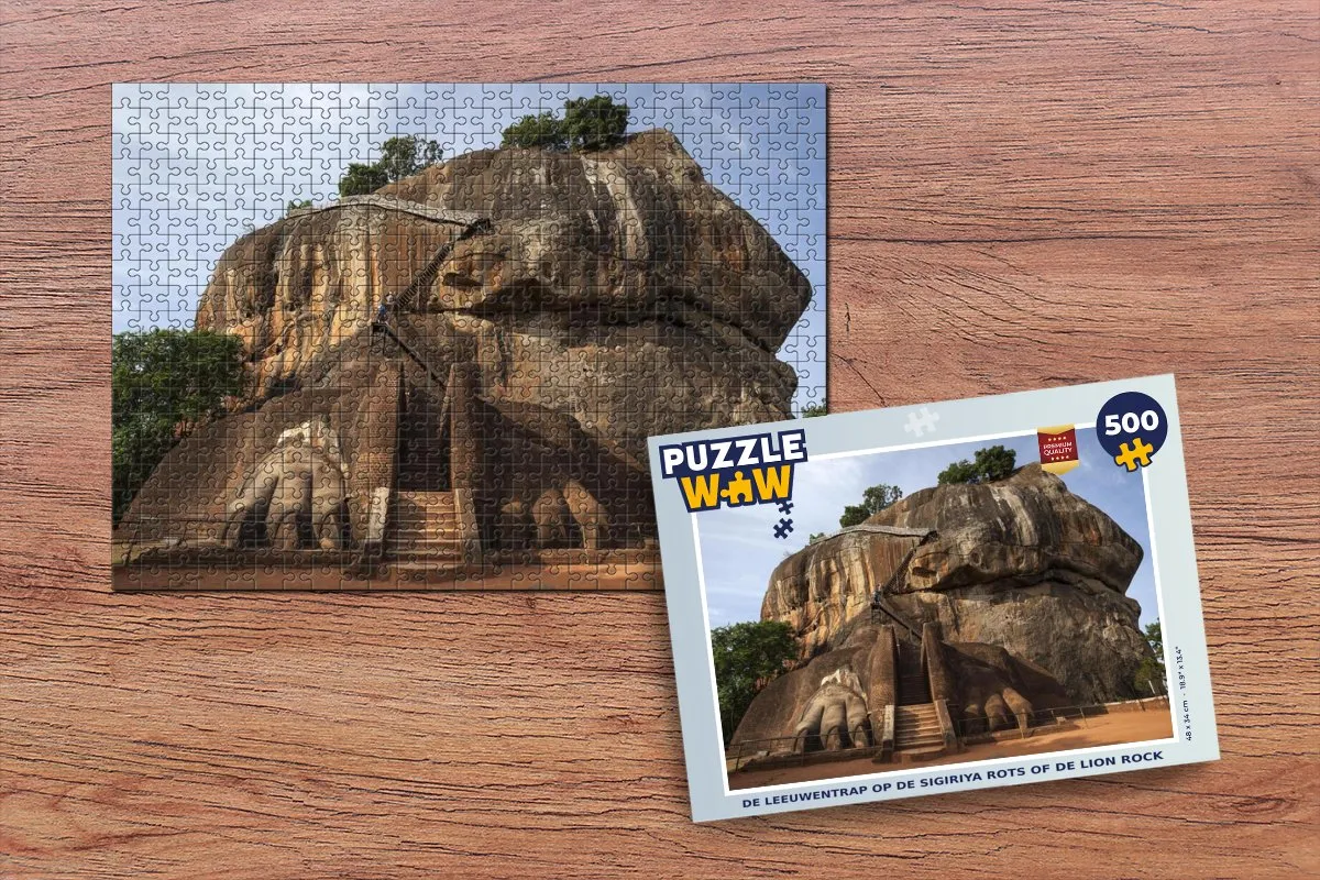 PuzzleWow Lion Rock Sigiriya Legpuzzel 500 Stuks - Multicolor