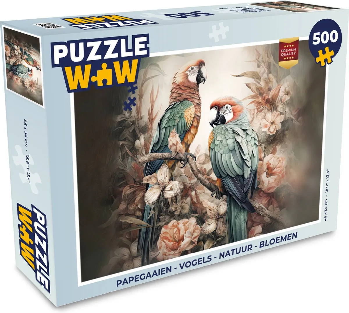 PuzzleWow Vogels & Natuur Legpuzzel 500 Stuks - Multicolor
