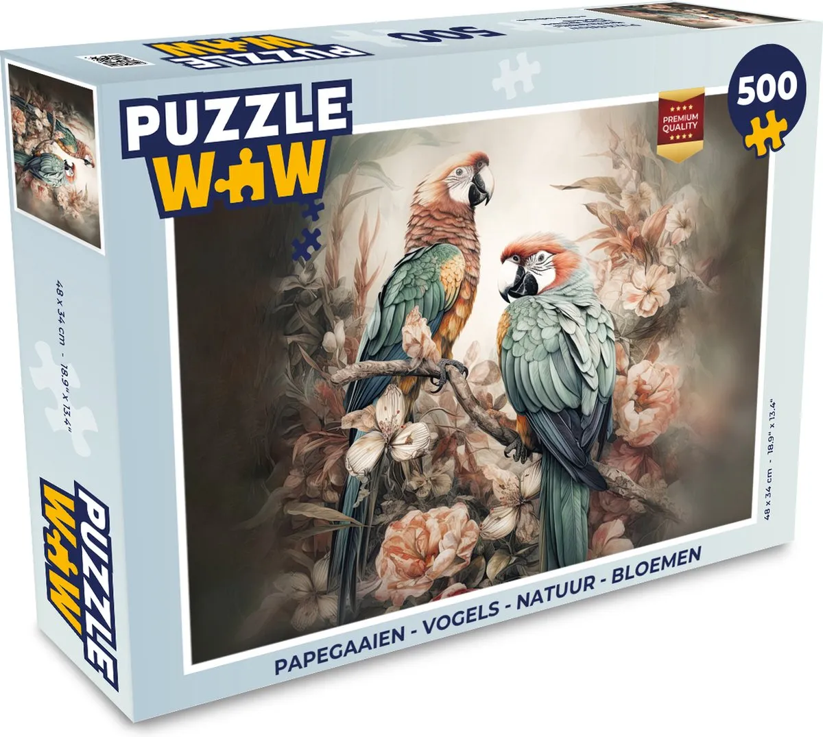 PuzzleWow Vogels & Natuur Legpuzzel 500 Stuks - Multicolor