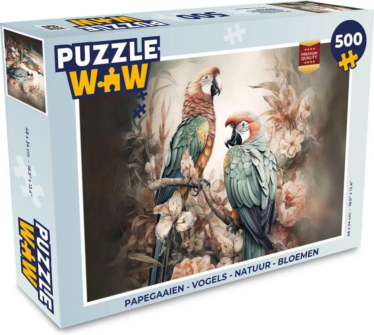 PuzzleWow Vogels & Natuur Legpuzzel 500 Stuks - Multicolor