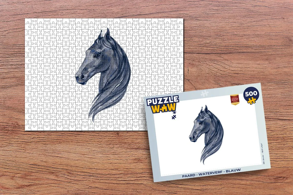 PuzzleWow Paard Waterverf Puzzel 500 Stuks - Multicolor