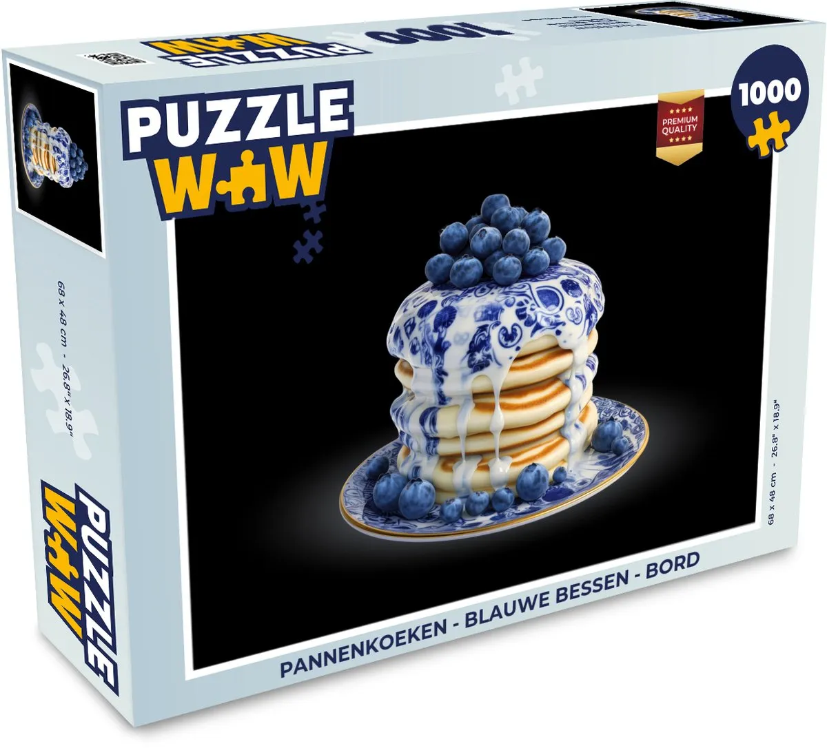 PuzzleWow Pannenkoeken Puzzel 1000 Stuks - Delftsblauw