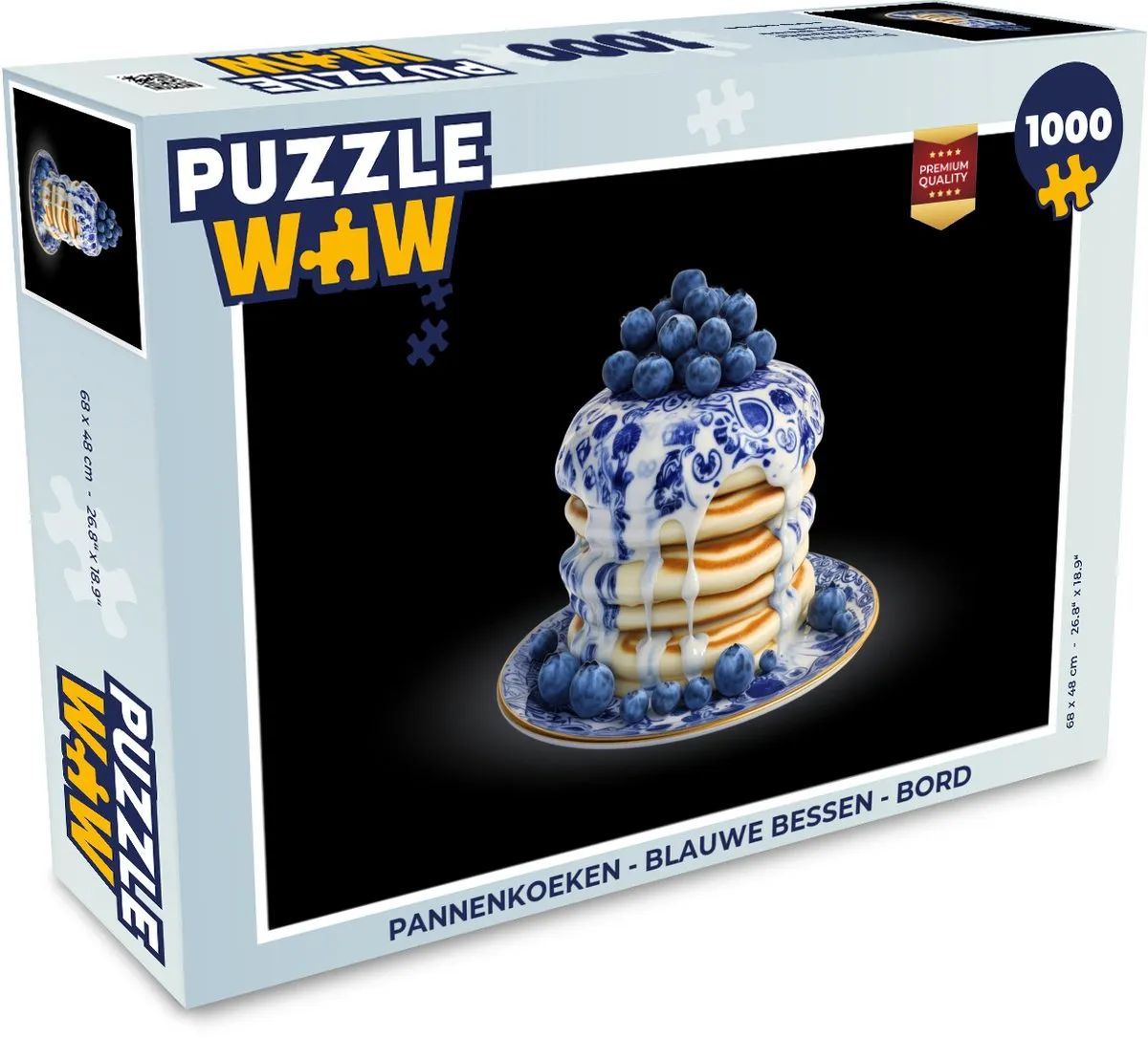 PuzzleWow Pannenkoeken Puzzel 1000 Stuks - Delftsblauw