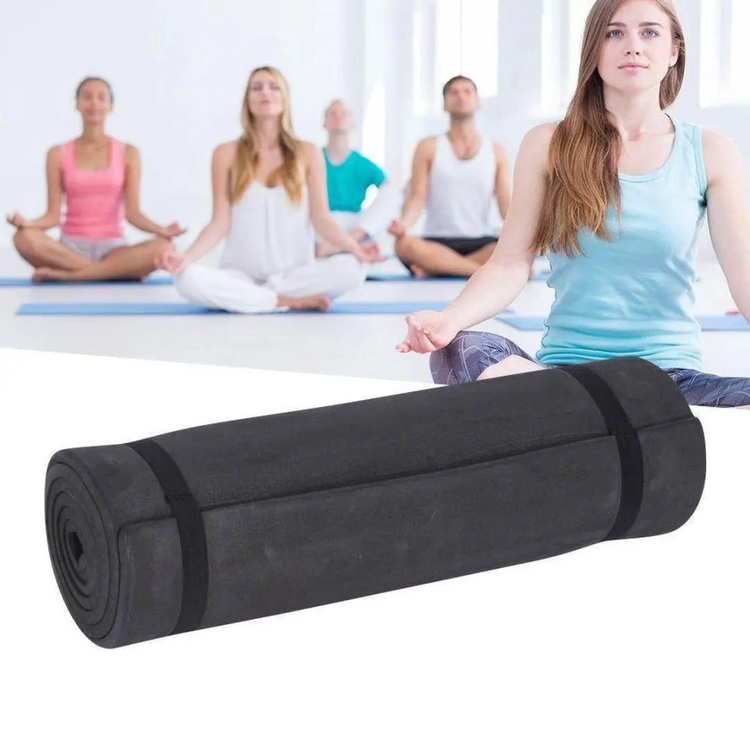 XQMax Yogamat 183x58cm - Zwart - afbeelding 2 van 5
