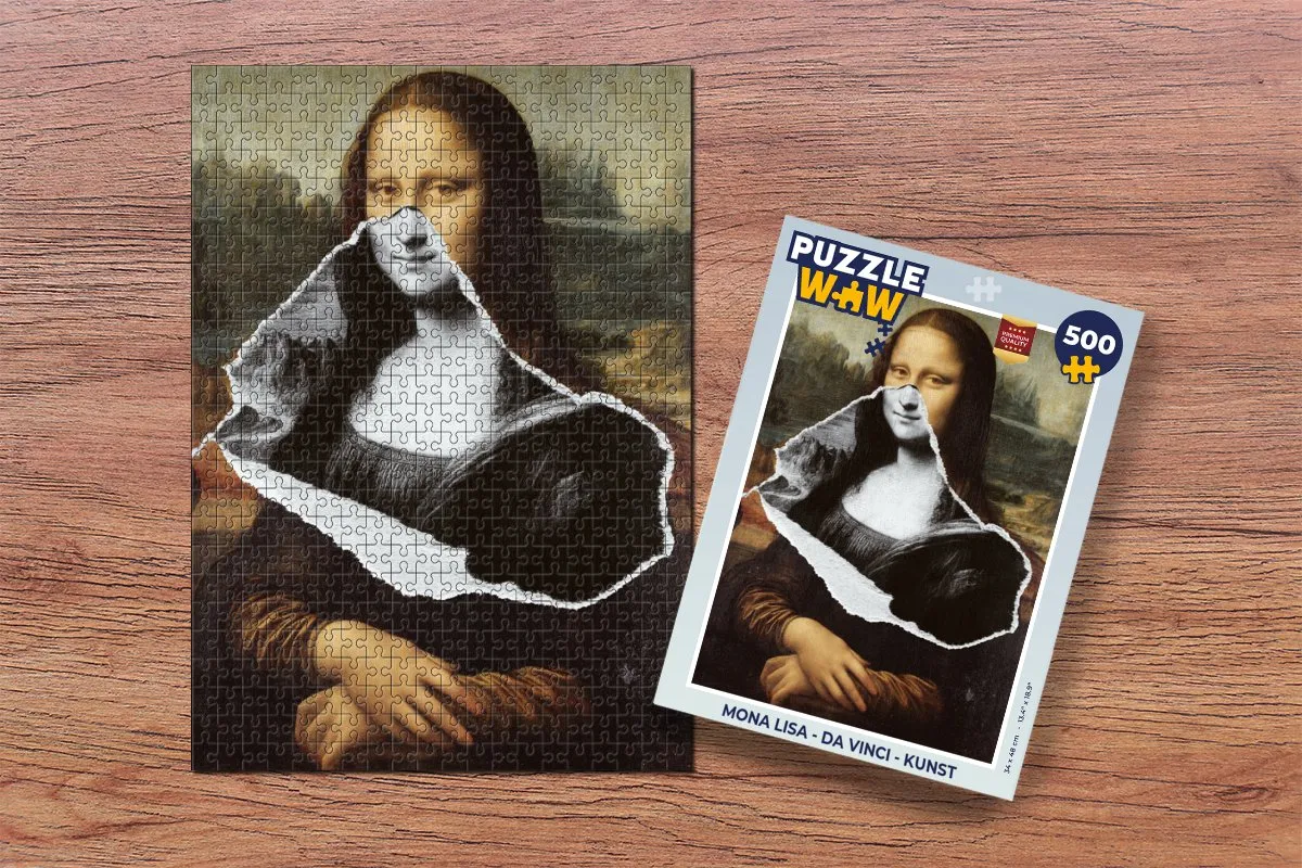 PuzzleWow Mona Lisa Legpuzzel 500 Stuks - Multicolor