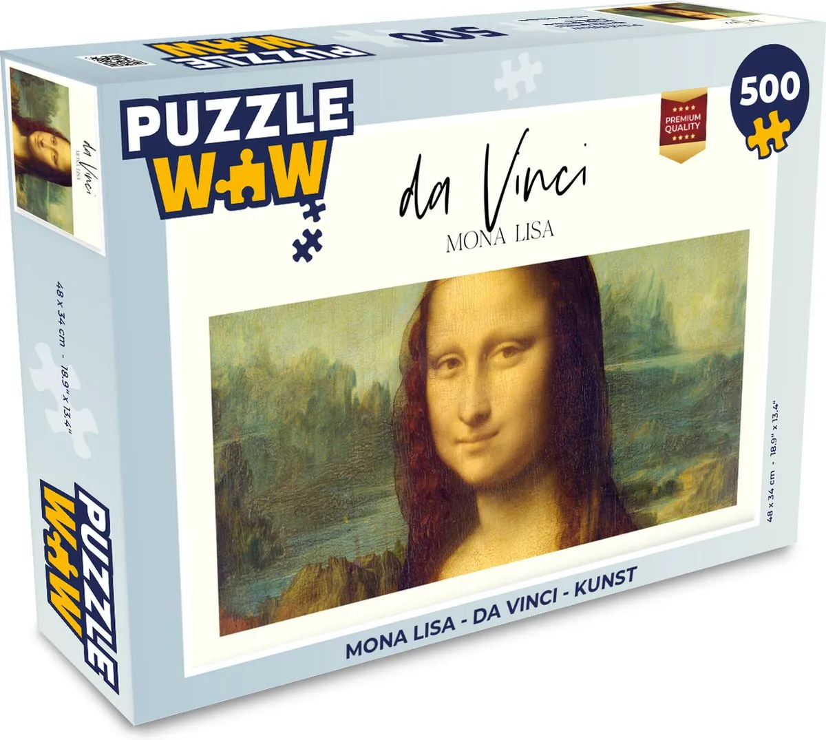 PuzzleWow Mona Lisa Legpuzzel 500 Stuks - Multicolor
