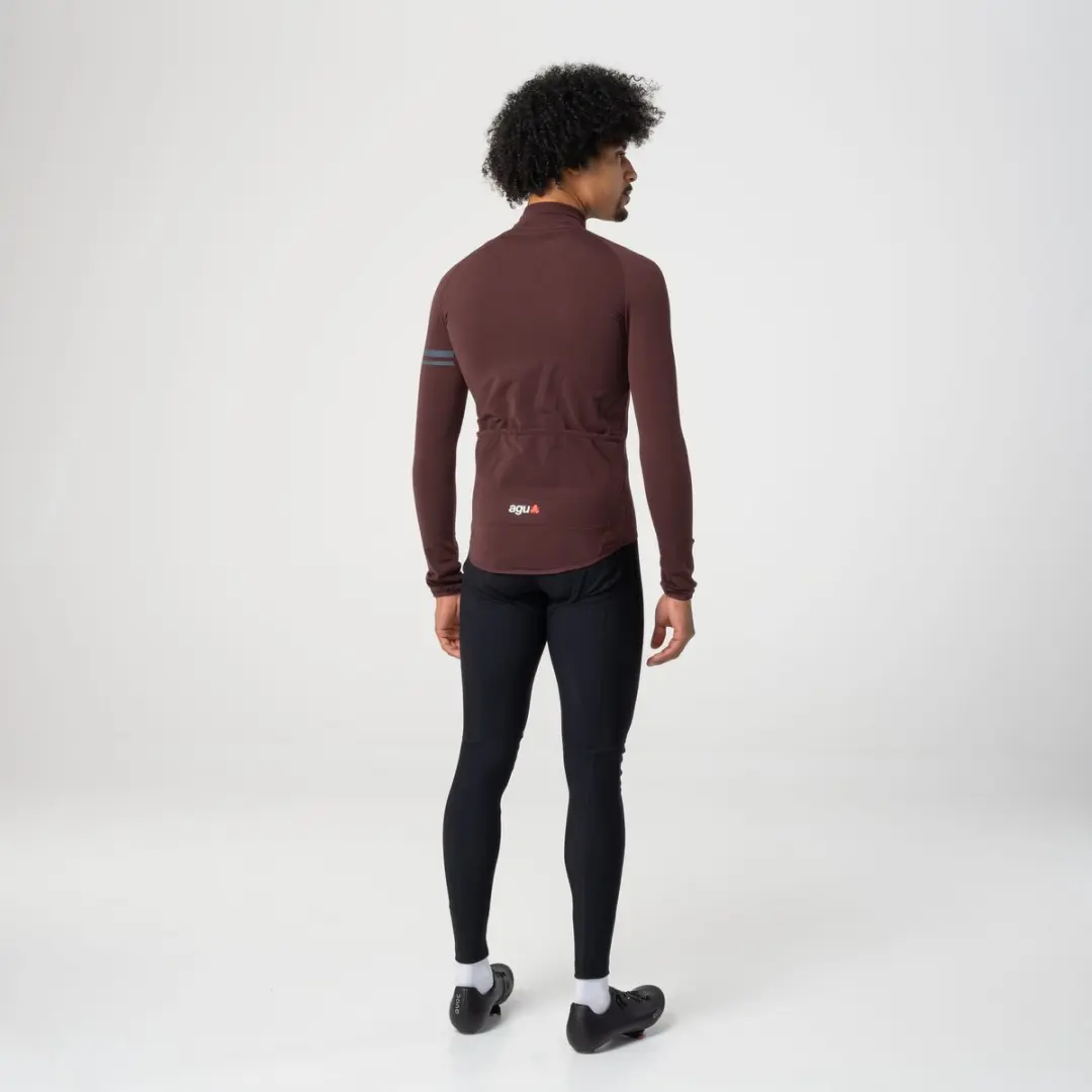 AGU Essential Thermo Fietsshirt - Heren L - Bruin - 3 Zakken - afbeelding 3 van 6