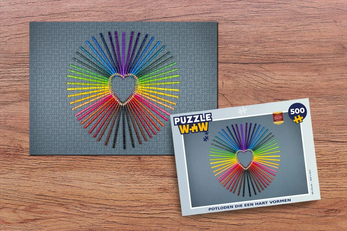 PuzzleWow Regenboog Abstract Legpuzzel 500 Stuks - Multicolor