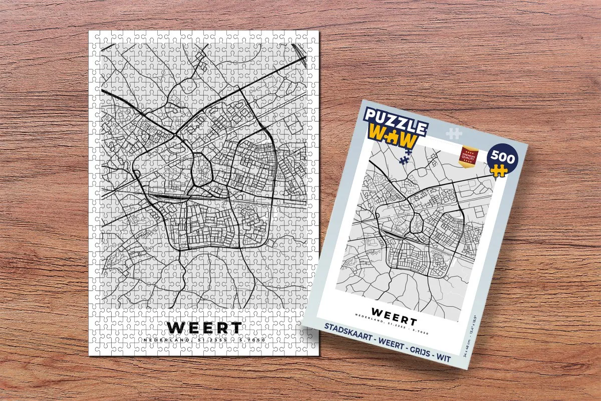 PuzzleWow Stadskaart Weert Legpuzzel 500 Stuks - Multicolor