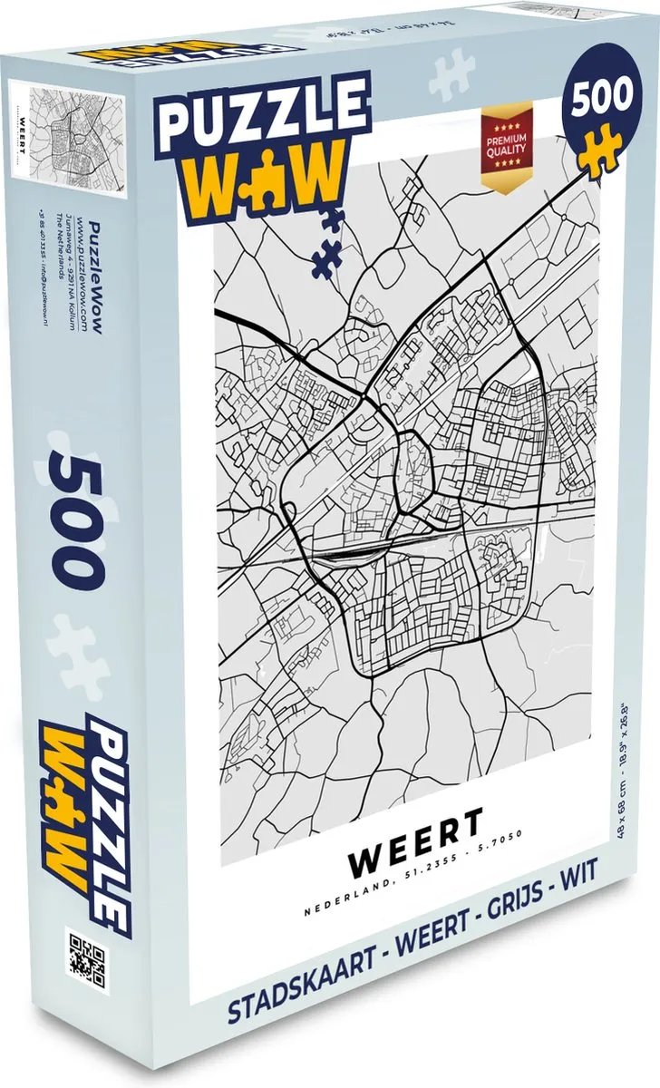 PuzzleWow Stadskaart Weert Legpuzzel 500 Stuks