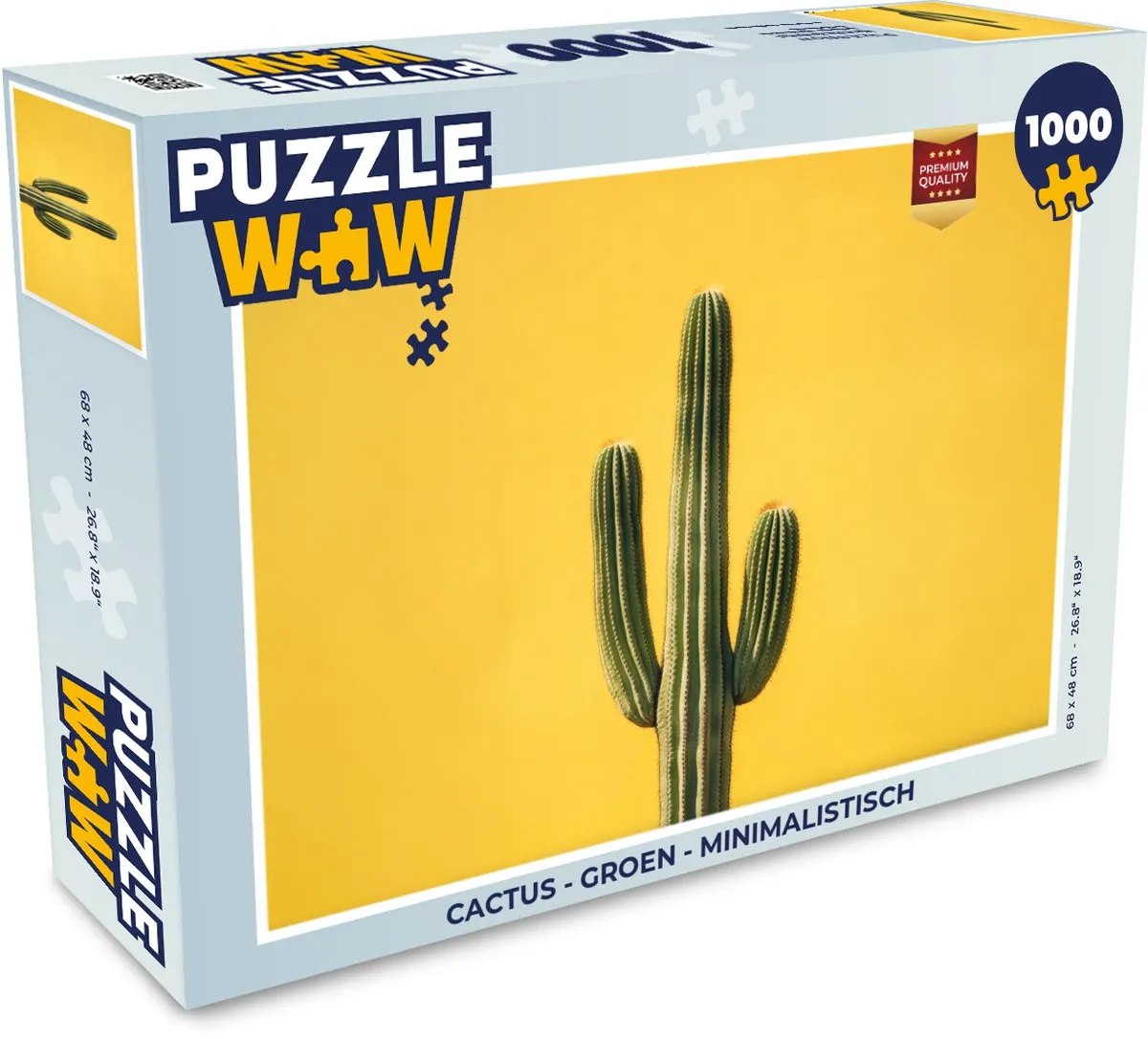 PuzzleWow Minimalistisch Cactus Legpuzzel 1000 Stuks