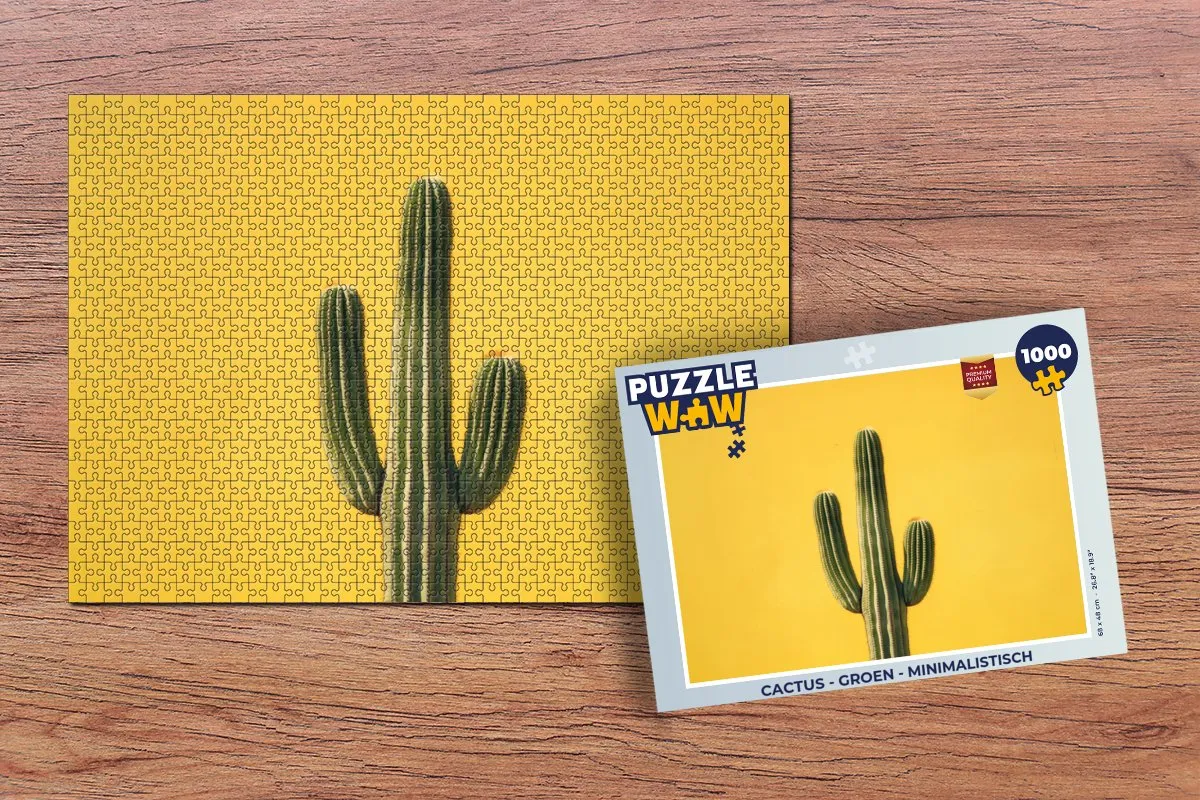 PuzzleWow Minimalistisch Cactus Legpuzzel 1000 Stuks